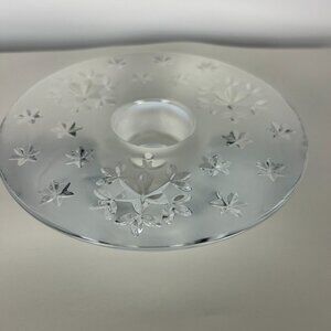Mikasa Radiant Stars Solid Lead Crystal Votive Holder 6-3/4" Diameter Holiday